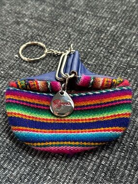 Souvenir ‘Peru’ Charm Coin Pouch Keychain Woven Textile